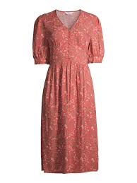 Time And Tru Time And Tru Women S Midi Dress Walmart Com In 2020 Womens Midi Dresses Dresses Midi Dress