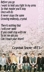 Beside that, you can also reading the lyric in hiragana or romaji and watching the crystal snow music video. Crystal Snow Bts Bts Wallpaper Lyrics Bts Lyric Bts Lyrics Quotes