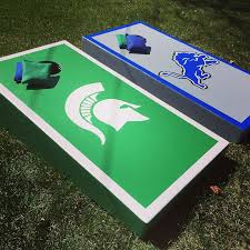 Michigan State Spartans And Detroit Lions Cornhole Boards Custom Cornhole Boards Cornhole Cornhole Boards