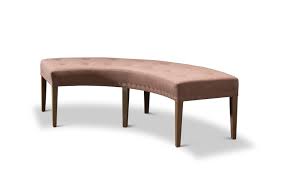 Curved bench for dining table.need to figure out how to make this, in garden bench: Maya Curved Dining Bench By Verellen Sold At South Of Market In Atlanta Dining Bench Seat Dining Table With Bench Curved Bench