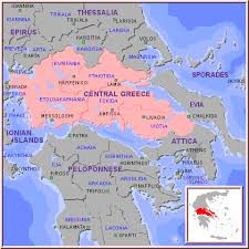 Cartina completa con le vie di licodia eubea. Regione Della Grecia Centrale