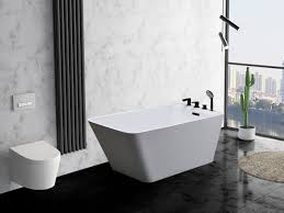 Ablauf und wasseranschlüsse, badarmatur und revisionsschacht. Weisse Freistehende Badewanne Aus Acryl 188 L Mija 150 75 58 Cm