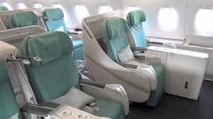 korean air a380 upper deck business class front section seat 7h and surrounding area