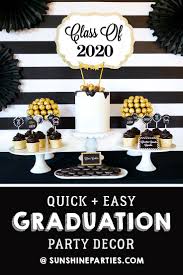 Black And Gold Graduation Party Decorations All Your Graduation Party Printables A Freebie Sunshine Parties In 2020 Gold Graduation Party Graduation Party Decor Graduation Party