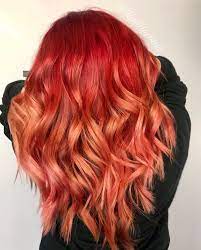 Red Coral Pink Ombre Coral Hair Peach Hair Red Orange Hair