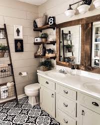 Floating shelves are perfect for farmhouse style storage in your bathroom. The 70 Best Farmhouse Bathroom Ideas Home And Design