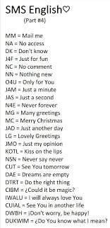 Sms English Part 4 Sms Language English Words Words
