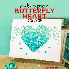 If you are not sure about the shape, you can fold the paper into two, draw one side of the butterfly and cut the shape holding two paper together. Paper Butterfly Canvas Wall Art Heart On Cricut Jennifer Maker