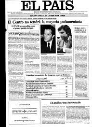 «prensa, partidos políticos y elecciones generales del 15 de junio de 1977». Portada De El Pais Del 16 06 1977
