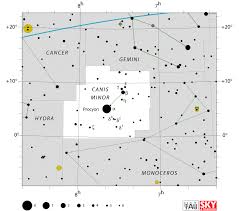 Canis Minor Star Map Star Chart Location Procyon Coordinates