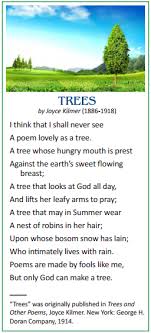 Poem Trees Joyce Kilmer Dubuque Arboretum