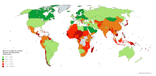 Map Of Countries By Natural Disaster Risk World Risk Index 2016 Map The Republic History