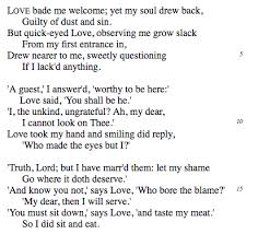 Love By George Herbert 1633 God Loves Me Poems Gods Love