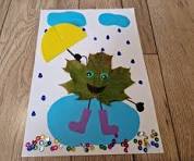 Deszczowy liść – praca plastyczna z wykorzystaniem liści