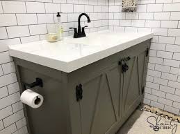 Check out our farmhouse bathroom vanity selection for the very best in unique or custom, handmade pieces from our bathroom vanities shops. Diy Modern Farmhouse Bathroom Vanity Shanty 2 Chic