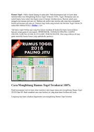 Sedayubet Cara Menghitung Rumus Togel Terakurat 100 By Sedayubet Issuu