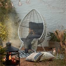 Rattan Pod Chair In White Homebase In 2020 Pod Chair Outdoor Chairs Homebase