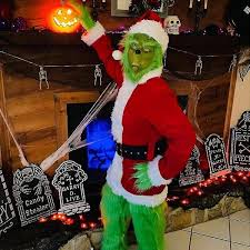 Disfraz navideño de Grinch para adultos, disfraz de Papá Noel para niños,  conjunto de disfraces para hombres y mujeres de 7 piezas que incluye  máscara-x | Walmart en línea