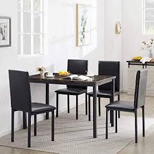 You want your kitchen to be as inviting as it is functional, so choosing the right equipment, décor and fixtures can set the mood and theme for the room that gets used more. Must Have Recaceik 5 Piece Kitchen Table Faux Marble Dining Set For 4 With Chairs For Small Spaces Living Room Home Furniture Black From Recaceik Accuweather Shop