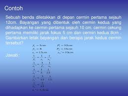 Sebuah cermin cembung memiliki jari jari kelengkungan 16 cm. Optik Geometri Pemantulan Ppt Download