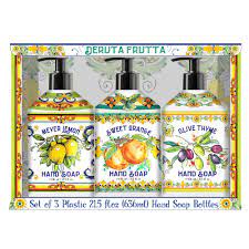 You can make pure, natural soap at home with only 3 ingredients. Home And Body Company 3 X 21 5 Oz Deruta Frutta Hand Soap Set Dfhsset The Home Depot