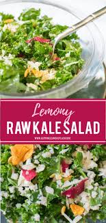 Lemony Raw Kale Salad Recipe Side Dish Recipes Easy Dinner Side Salad Easy Salad Recipes