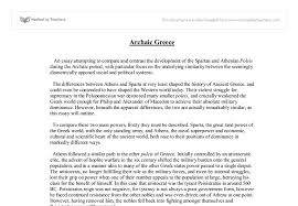 Archaic Greece The Differences Between Athens And Sparta At