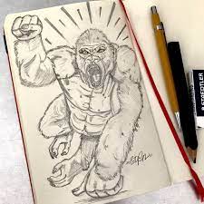 Rampage is exactly the dumb, fun movie it wants to be. George From Rampage Albino Gorilla Doodle Drawings Albino
