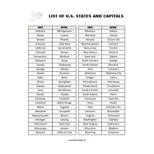Check spelling or type a new query. Free Printable List Of All 50 States And Capitals Hot