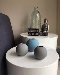Pebble White Gloss Side Table Set White Gloss Side Table Stylish Side Table White Side Tables