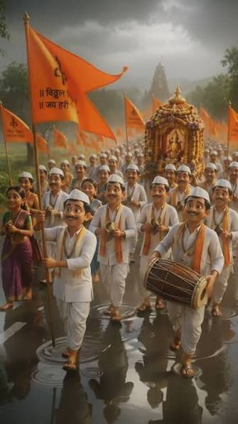ज्ञानदिंडीतून विद्यार्थ्यांना संतविचारांचा व पर्यावरण संवर्धनाचा संदेश; मांडवी येथील जिल्हा परिषद हायस्कूलचा उपक्रम