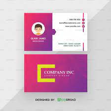 Use a word business card template to design your own custom cards by adding a logo or tagline. Colorful Business Card Flat Design Free Template Vector Websroad Websroad Web Development Web Designing Digital Assets
