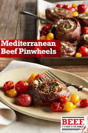 Mediterranean Beef Pinwheels Recipe Mediterranean Diet Recipes Beef Recipes Recipes