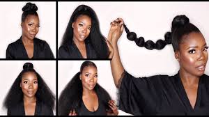 Pull half of your hair up, using a simple black hairband and tug gently on hair to push it up to the crown of your. 5 Easy Ponytail Hairstyles For Black Women Hair Tutorial Youtube