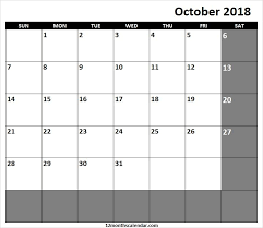 Free Printable October Calendar 2018 Usa October Calendar November Calendar Calendar 2018