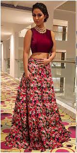 Hina Khan Maroon And Black Lehenga Choli Pink Lehenga Lehenga Choli Black Lehenga