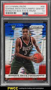 Giannis sina ugo antetokounmpo is a greek professional basketball player for the milwaukee bucks of the national basketball association. Auction Prices Realized Basketball Cards 2013 Panini Prizm Monster Box Red White Blue Prizm Giannis Antetokounmpo