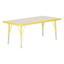 Adjustable Height Activity Table With Matching Ball Feet Yellow Activity Table Table Furniture