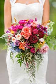 Colorful Bohemian Wedding At The Sunshine Coast Queensland Colorful Bridal Bouquet Garden Rose Bridal Bouquet Bohemian Wedding Colors