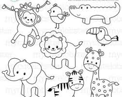 Cute Penguins Digital Stamps Penguin Outlines Line Art Etsy Digital Stamps Safari Animals Stamp