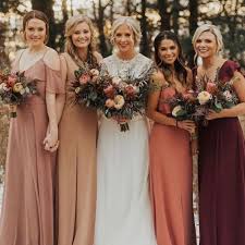 Dusty Rose Bridesmaid Dress Off The Shoulder Mix And Match Burgundy Ruffled Dress For Fa Dusty Rose Bridesmaid Dresses Fall Bridesmaids Rose Bridesmaid Dresses