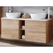 Das badezimmer ist heute vor allen dingen eines: Badezimmer Set In Wotaneiche Nb Weiss Hochglanz B H T Ca 141 60 48cm Materialdaten Oberflachen In 2020 Badezimmer Set Badezimmer Holz Badezimmer Innenausstattung