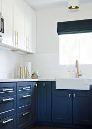 Navy Kitchen With Gold Accents Brittanymakes Modern Kitchen Remodel Blue Kitchen Cupboards Navy Kitchen Cabinets