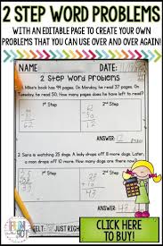 Editable Two Step Word Problems Practice With Boxes Math Word Problems Word Problems Word Problem Practice