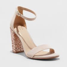A fresh pair of sandals or sneakers will look amazing with a casual dress. Women S Ema Glitter Satin Wide Width High Block Heel Pump Sandal A New Day Rose Gold 12w Size 12wid Block Heels Pumps Rose Gold Block Heels Rose Gold Shoes
