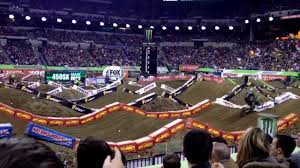 2014 Indianapolis Ama Supercross 450 Main Event Start With Crash At Lucas Oil Stadium