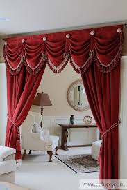 Red Chenille Austrian Diamond Swag Valance Curtain Drapes Living Room Drapes Curtains Living Room Elegant Draperies