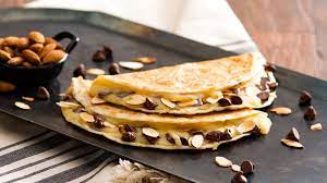 Quick Chocolate Chip Almond Quesadillas Recipe By V V Supremo Chocolate Chip Recipes Quesadilla Overnight Oatmeal Recipes