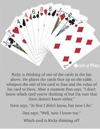 We did not find results for: Ricky Is Thinking Of One Of The Cards Puzzle Check Solution Inside