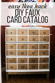 Easy Ikea Tarva Dresser Hack How To Make A Diy Faux Card Catalog Using An Unfinished Ikea Dresser I Card Catalog Diy Ikea Dresser Hack Card Catalog Cabinet